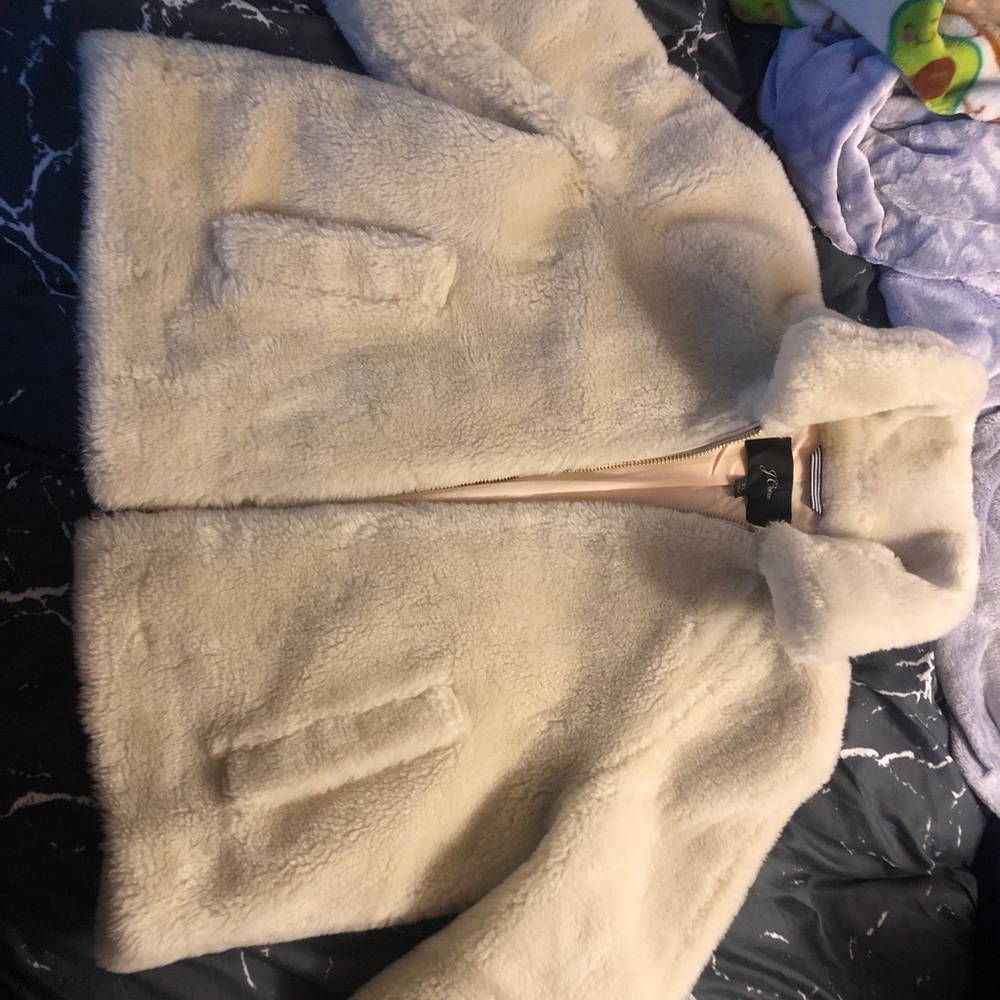 Jcrew plush fleece bomber jacket